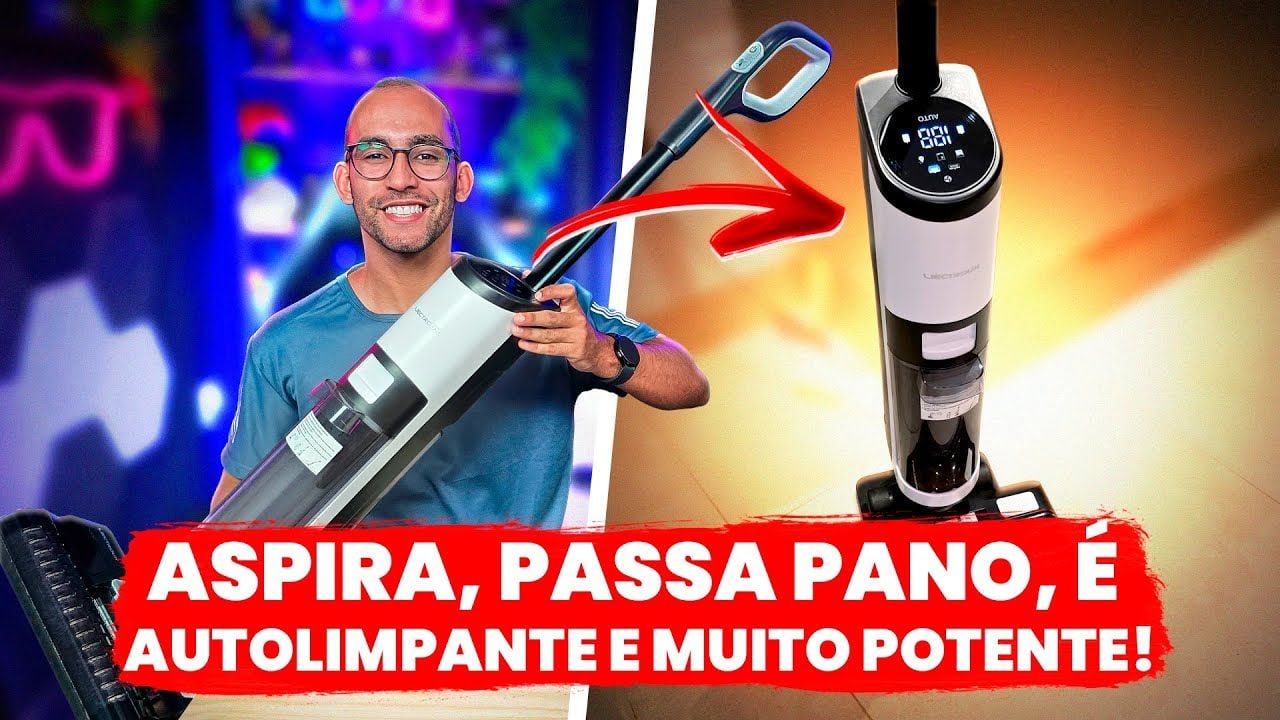 Vídeo sobre o aspirador Liectroux i7 Pro que aspira, passa pano e se autolimpa