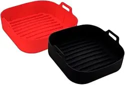 Kit com 3 formas de silicone antiaderente para air fryer de 18 cm e 4 litros